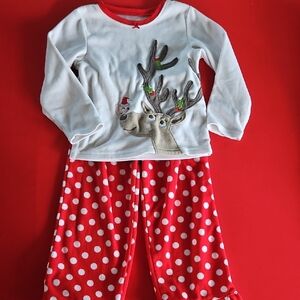 5/$10 Carter's Festive Holiday Pajama Set White and Red